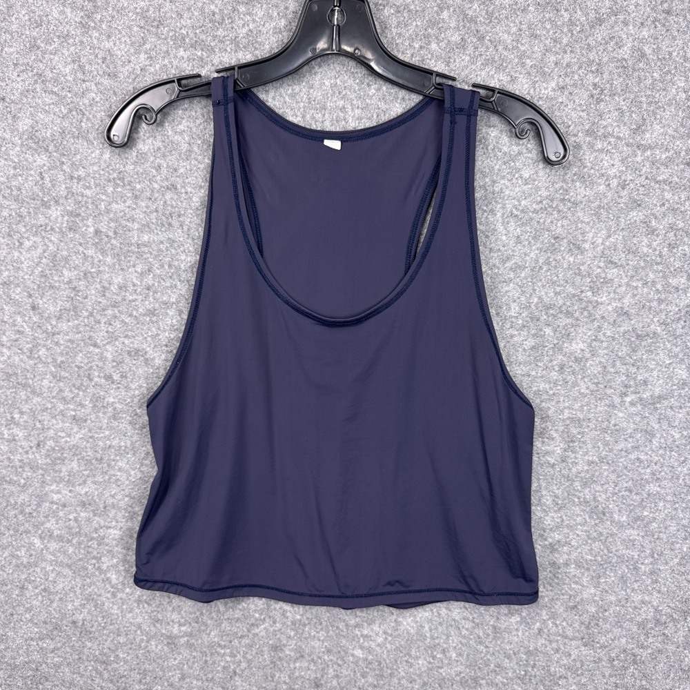 Lululemon Sculpt Tank Top Navy Purple Cropped Activewear Racerback Gym Yoga